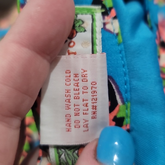 flying tomato Floral Patterned flowy skater mini Skirt - turquoise coral lime S - Picture 6 of 6